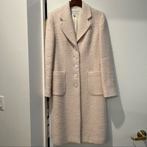 Banana Republic Cream Long Tweed Peacoat M